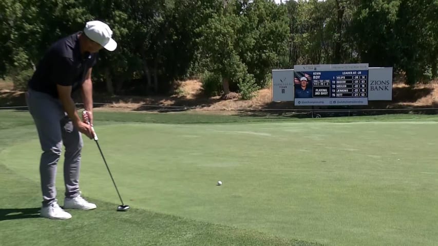 Kevin Roy holes birdie at Utah Championship