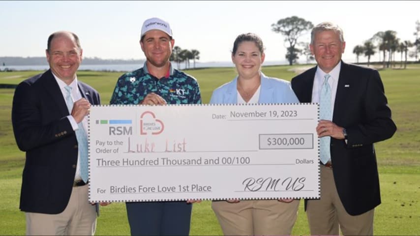 Luke List wins $300,000 through RSM’s Birdies Fore Love