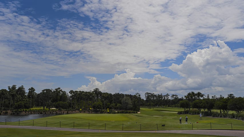 PONTE VEDRA BEACH, FLORIDA - JUNE 12: A course view of the chipping area during the second round at the Korn Ferry Tour's Korn Ferry Challenge at TPC Sawgrass at Dyes Valley Course on June 12, 2020 in Ponte Vedra B the chippingeach, Florida. (Photo by Stan Badz/PGA TOUR)